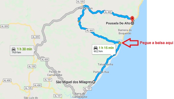 caminho para a pousada do alto saindo de Milagres