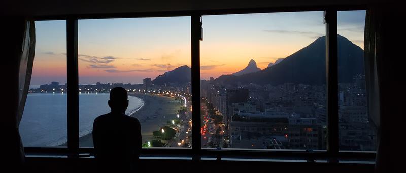 Pôr do sol do Hotel Hilton Copacabana