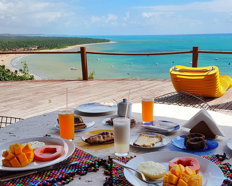 Vista do cafe da manha pousada do alto melhores hoteis de alagoas