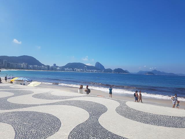 Praia de Copacabana calcadao e mar